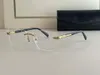 Luxurys New Mayba Man Man Glasses Frames Modelo GZ32 Rimless Square Glasses Clear Mulher Reading Designer Sunglass Prescription Original