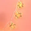Stringhe 1.1M 10 Led Gold Hollow Star String Light Mini Lucine per le vacanze di Natale Festa di nozze Anno Home Store Decor