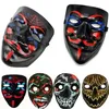 Halloween LED -festmasker Lysande klä upp rekvisita Dance Party Cold Light Strip Ghost Cartoon Masks Party Supplies 919