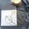 Wenskaarten luxe vierkante acryl bruiloft uitnodiging 10stcs aangepaste gouden woorden afdrukken met witte envelop 220919