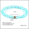 Kralen strengen mode glas flashsteen kralen armband 8mm 6 mm dl polish matte colorf moonstone kralen zirkoon koperen bal voor wom dhntk