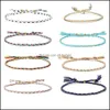 Catena a maglie Bohemian Colorf Bracciale a catena con corda intrecciata fatta a mano Filo di poliestere regolabile Braccialetti dell'amicizia con perline di rame con Ca Dhwap