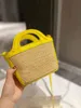 TOTES Rattan Straw Bucket Bag Beach Women Luxury Designer Brand Crossbody Handbags Lady Leave Basket Basket Counter 220416