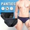 Underpants Men's Ice Silk Underwear Briefs Breathable Bamboo Carbon Fiber Anti-Bacterial Triangle Hollow Male