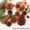 Decorative Objects Figurines Artificial Foam Pumpkin Fake Simulation Vegetabl Pine Cones Silk Maple Leaves Happy Crafts 220902