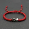 Charm Armbänder Viel Glück Roter Faden Armband Männer Frauen Vintage Silber Farbe Tapfere Truppen Reichtum Wohlstand Braslet Verstellbare Brazalete