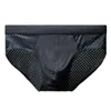 Underpants Men's Ice Silk Underwear Briefs Breathable Bamboo Carbon Fiber Anti-Bacterial Triangle Hollow Male
