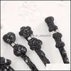 Hair Clips Barrettes Good Aandand Black Crystal Hairpin Barrettes Bow Hair Ornaments Clip Folder Banghua Hand Side Water Drill Card Dhooh