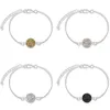 Trendy Raw Stone Round Bangle Stainless Steel Chain Personalized Charm Adjustable Women Bracelet