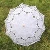 Nouvelle parapluie en dentelle à broderie en coton blanc / ivoire noir de parasol de parasol décorations