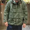 Heren Jackets 2022AW Tooling Japanse Vintage Snow Mountain Outdoor Hoodie overwinnen Multi-Pocket Orange Taille Coat Head mannelijk