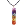 Reiki 7 Chakra Orgone Pendant Necklace Energy Healing Crystals Chips Tumbled Stones Blandade orgonit hartshalsband CX200721306J