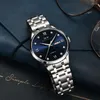 Armbanduhren Mode Blaue Uhr Für Männer KARNEVAL Japan Bewegung Automatische Mechanische Uhren Herren Saphir Kalender Reloj