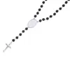 Party Favor 4 couleurs Collier de sublimation Pendentif de transfert de chaleur Chapelet Collier de perles Croix Jésus Pendentifs en métal RRB15582