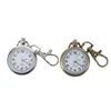 Pocket Watches 2Pcs Retro Watch Keyring Keychain Hanging Pendant