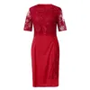 Casual Dresses Women Fashion Lace Elegant Mother of Bride Dress Knee Längd Plus Size Beautiful Over Fast4791296