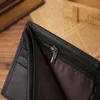 本物の革の男性ウォレットプレミアム製品リアルカウハイドウォレットマンのための短い黒いクレジットカードキャッシュレシートホルダー財布