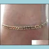 Anklets European And American Foreign Trade Anklets Jewelry Fashion Simple Versatile Metal Chain Ladies Anklet C3 Drop Delivery 2021 D Dh27J