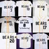 Glamit Bad News Bears Baesball Movie Jersey Button Down White Wit 100% gestikte Custom Baseball Jerseys Elk naamnummer Vintage Groothandel