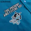 Kurtki męskie gontahwid hip hop bomber kurtka męska mens baseball streetwear vintage haftowany aniołek skórzany patchwork varsity płaszcze zielone t220914