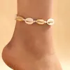 Bracelets de cheville tissés en corde de coquillage de plage d'été Simple, Style ethnique bohème, réglable, monocouche, pieds nus, Bracelets pour femme
