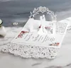 Biglietti d'auguri 10 pezzi Biglietto per inviti di nozze con taglio laser europeo Biglietto d'auguri elegante con cuore in pizzo 3D Tri-Fold Biglietti d'auguri per feste di nozze Decorazione 220919