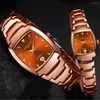 Wristwatches 1 Pair Quartz For Lover Gold Fashion Casual Couple Watches Men And Women Lover's Watch Drop