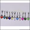 Charms 20st/Lot Mix Colors Crystal Birthstone Dingles Birthday Stone Pendant Charms P￤rlor med hummerl￥s f￶r Floating Locket C3 DHGLW