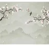 Fonds d'écran personnalisé fond de maison papier peint mural style chinois magnolia gongbi fleurs et oiseaux