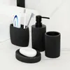 Bottiglie di stoccaggio Barattoli Set di accessori per il bagno nero o dispenser di sapone singolo Portaspazzolino Bicchiere Piatto Collutorio Scopino per WC 220919