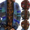 Men's Sweaters 2022 Mens Cardigan Printed Autumn Warm Christmas Sweater Men Fashion Jacket Coat Casual Stand Collar Knitting