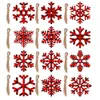 Buffalo xadrez xadrez de madeira de madeira ornamentos de flocos de neve flages de madeira artesanato para artesanato de broca de diy decorações de férias