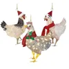 Ny juldekoration Trähänge Creative Scarf Chicken Hem Holiday Christmas Tree Ornaments Xmas