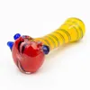 Cool Colorful Thick Glass Pipes Portable Spoon Bowl Dry Herb Tobacco Filter Bong Handpipe Handmade Oil Rigs Smoking Cigarette Holder