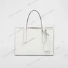 Réédition 1995 Sac à main en cuir brossé Designer Lignes de silhouette géométrique Fourre-tout Matériel en métal Poignées en cuir pour femmes Zipper280L