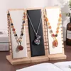 Jewelry Boxes Bamboo Display Stand Necklace Wooden Multiple Easel Showcase Holder for s 220916