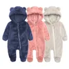 Rompers Autumn Winter Infant Cartoon Bear For Born Baby Costume Boys Jesksuit Ogólnie dziewczęta romper bawełniany ubrania z kapturem 220919