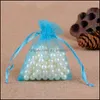 Bolsas de joalheria Bolsas de Bolsas Organza Sheer Gift Candy Favor Pouch Jewelry Party Bag 5x7cm 7x9cm 9x12cm 10x15cm 11x16cm 36 DHLJM