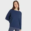 L-88 Långärmad skjorta Kvinnor Yoga Sports Tops Fitness Shirts Bum-täckande längd Sweatshirts Super Soft Relaxed Fit Autumn and Winter Top Tee For On the Go Dress Kirt