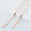 Link Bracelets 4MM Women Bracelet Men 585 Rose Gold Color Snail Smart Chains