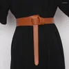 Belts Double Faced Genuine Cow Leather Belt Selt-tie Waist Women Spring Winter Cowhide Waistband Lichee Pattern Corset Strap