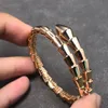 Pulsera de serpiente, brazaletes de plata dorada para hombres, mujeres, diseñadores, pulseras clásicas, joyería, regalo de cumpleaños de boda con alta calidad