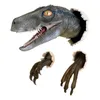 Decorative Objects Figurines WallMounted Dinosaur Resin Sculptures WallBroken Head with Claw Props 3D Statue Home Art Decorations 220919