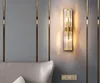 Nordic Golden Luxury wall lamp Indoor Crystal for Living Room Bedroom Bedside Crystal Simple Led