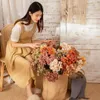 الزهور الزخرفية الحرير الاصطناعي محاكاة الكوبية جاف زهرة المنزل ديكور عالي الجودة الزفاف الزفاف