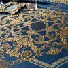 Conjuntos de ropa de cama Luxury Blue High Precision Jacquard Cotton Set de algod￳n de algod￳n Gold Relieguet D￳rmpe Bordado Bordado Beder￭a Bedsaprete Almohada de almohada