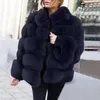 Fourrure pour femmes 40CM arrivée réel col à manches longues femmes hiver manteau court modèle de mode de haute qualité