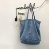 Evening Bags Oversized Female Casual Denim Fabric Top-handle Tote Bag 2022 Big Capacity Jeans Soft Cloth Textile Shopper Shopping Pouch