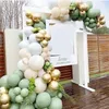 Andere Event -Party -Lieferungen 119pcs Vintage Green White Gold Latex Ballon Garland Bogen Kit für Kinder Jungle Geburtstagsfeier Babyparty Hochzeitsdekorationen 220916