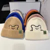 Boinas sombrero invierno lindo oso dibujos animados lana mujer japonés todo-fósforo Casual tejido cálido con capucha gorra 2022 Fe